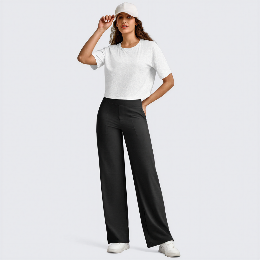 WHITNEY™ - Comfortable High-Waist Wide Leg Pants for Yoga and Outdoor Fun