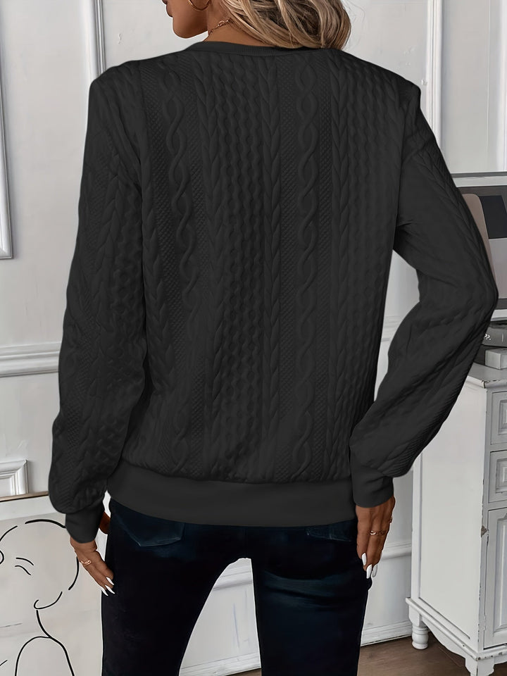 Elisa™ | Classic Cable Zip Sweater - Maison Léa &amp; Lou