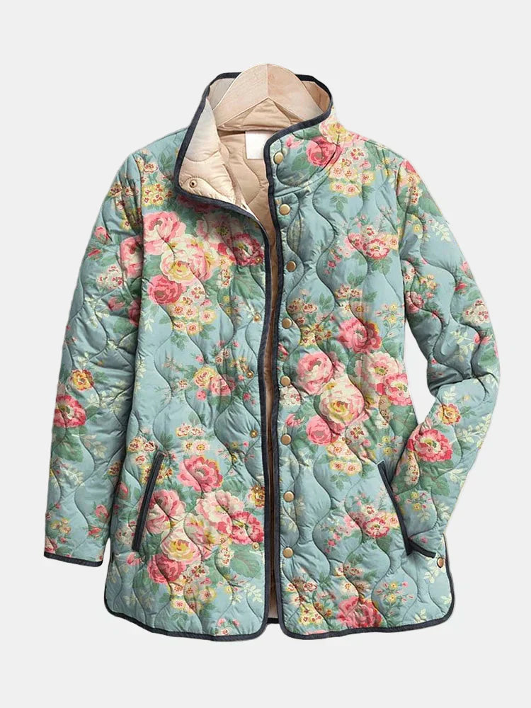 Elara | Quilted Floral Print Jacket - Maison Léa & Lou