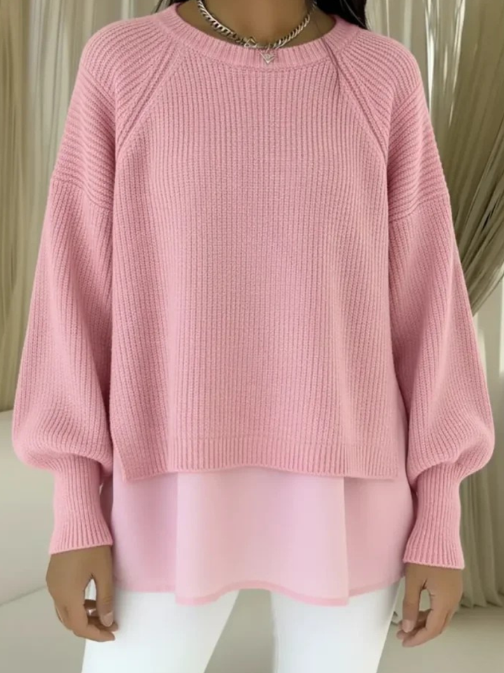 Laurel | Layered-Hem Knit Sweater - Maison Léa &amp; Lou