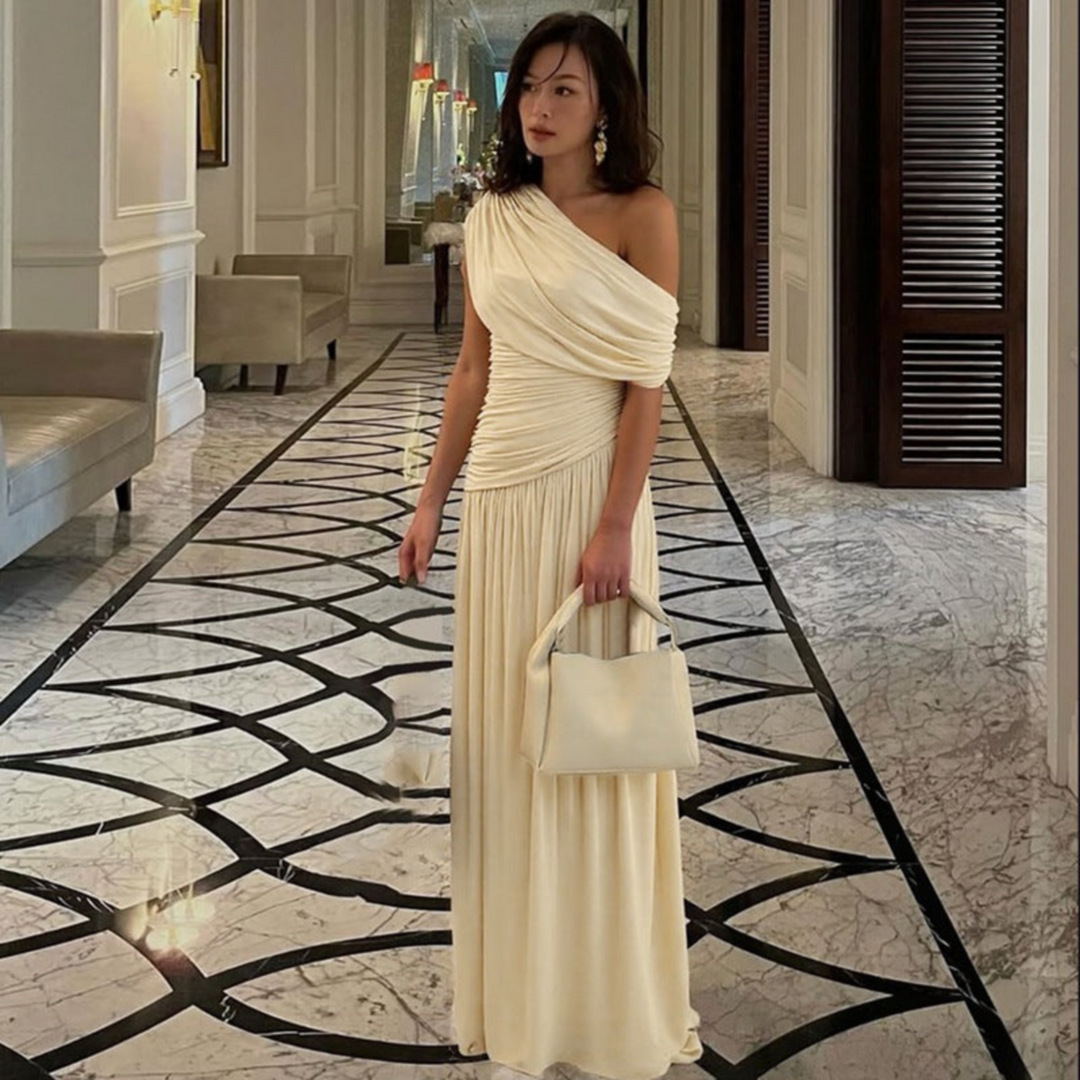 TALIA™ - Elegant One Shoulder Evening Maxi Dress - Maison Léa &amp; Lou