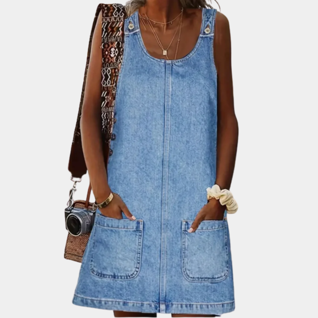 Saylor | Relaxed Denim-Look Dress - Maison Léa &amp; Lou