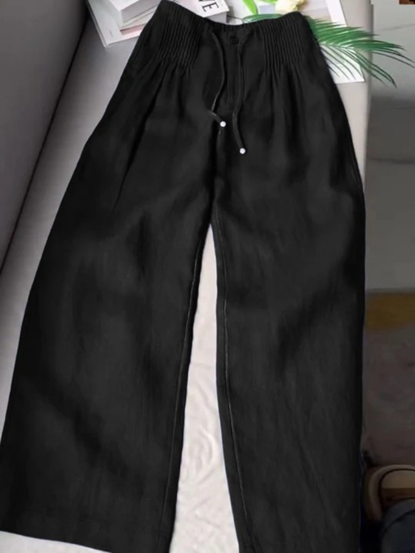 Camille | Wide-leg trousers in Cotton and Linen Blend - Maison Léa & Lou