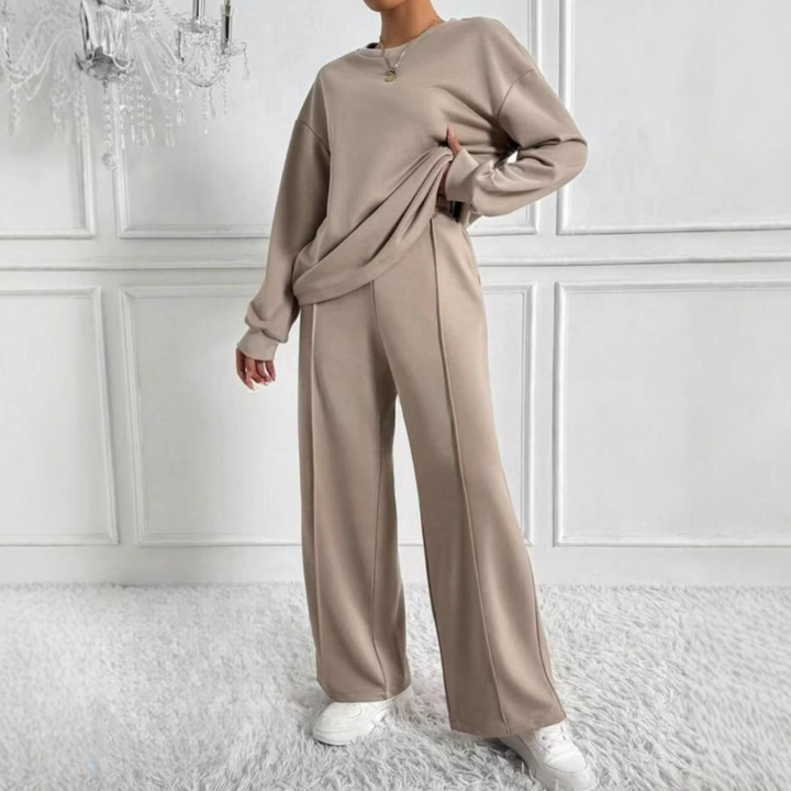 TINIDOR™ - Casual Long Sleeve Sweatshirt and High Waist Pants Set