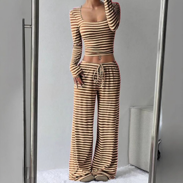 PAMAYPAY™ - Relaxed  Fit Crop Top and Pant Lounge Co-ord - Maison Léa &amp; Lou