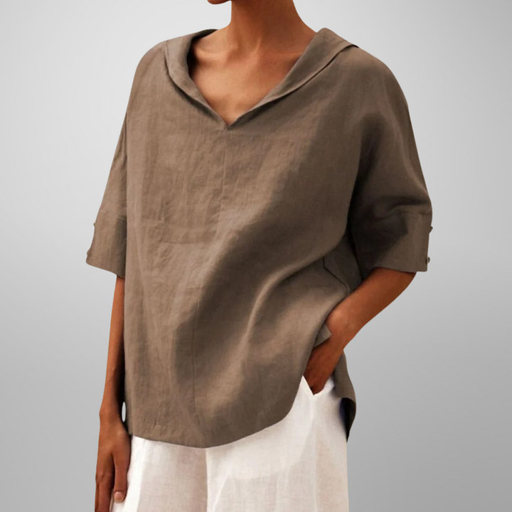 LUCY™ – Cotton Loose-Fitting Blouse - Maison Léa &amp; Lou