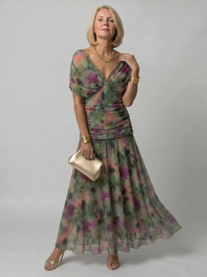 Calen | Flowing Off Shoulder Midi Dress - Maison Léa &amp; Lou