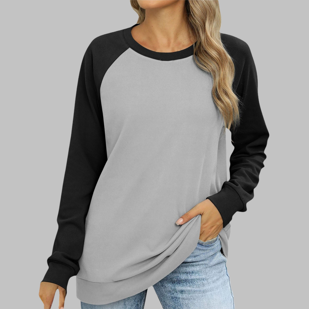 LHANTEL™ - Casual Round Neck Long Sleeve Sweatshirt - Maison Léa &amp; Lou