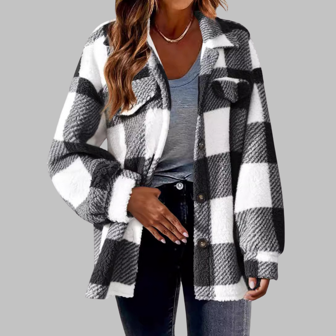 ERMI™ - Casual Plaid Button Down Long Sleeve Jacket - Maison Léa &amp; Lou