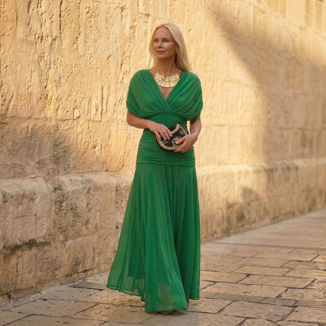 Sienna | Elegant Green Dress - Maison Léa &amp; Lou