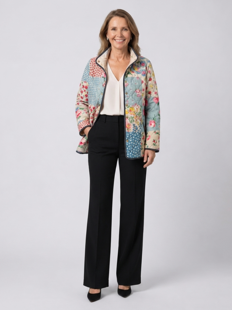 Liora | Charming Floral Quilted Jacket - Maison Léa & Lou