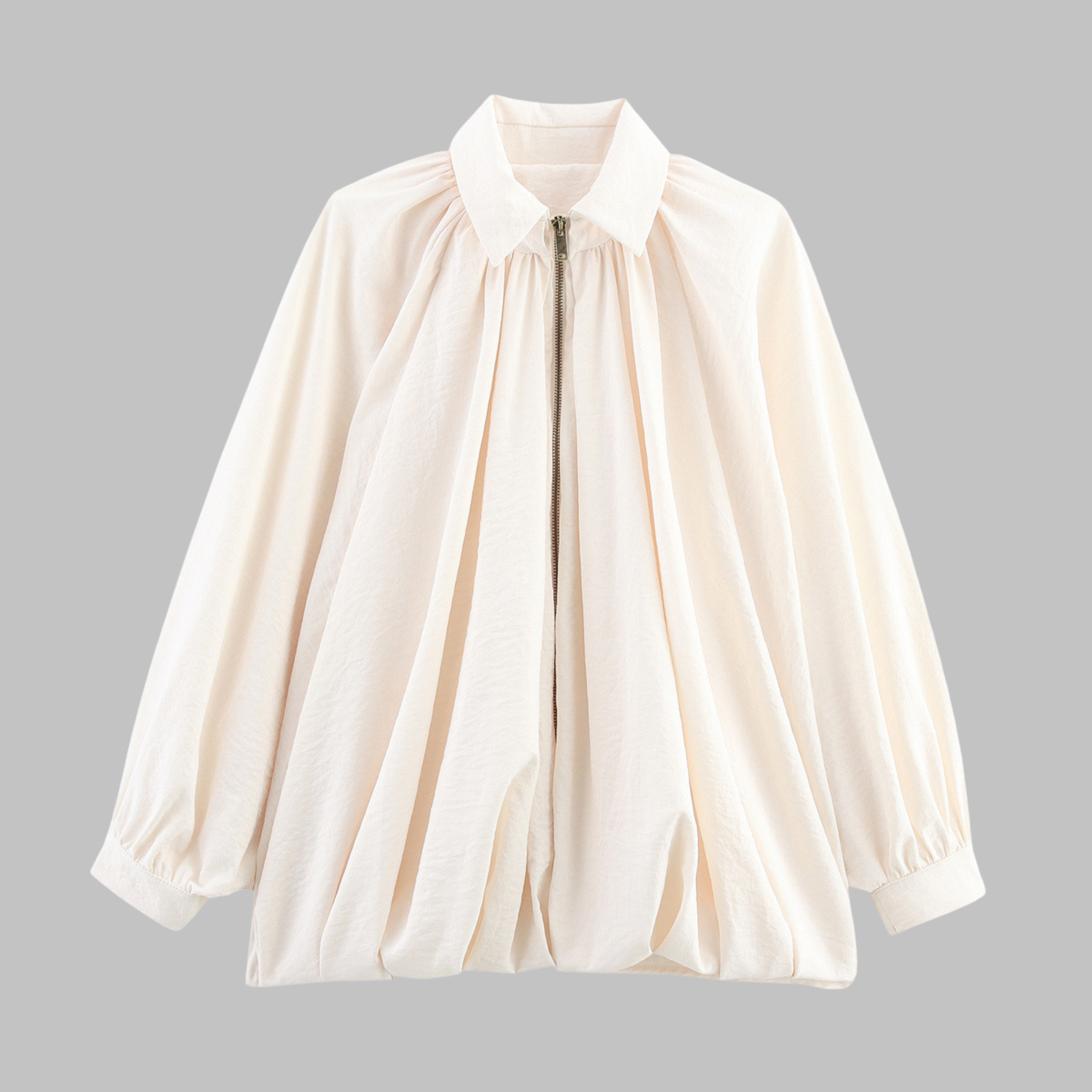 CHARLIZE™ - Vintage Oversized Puffed Batwing Sleeve Bomber Jacket - Maison Léa & Lou
