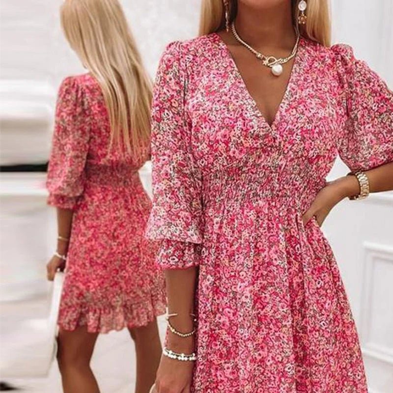 Abigail - Elegant Floral Dress - Maison Léa & Lou