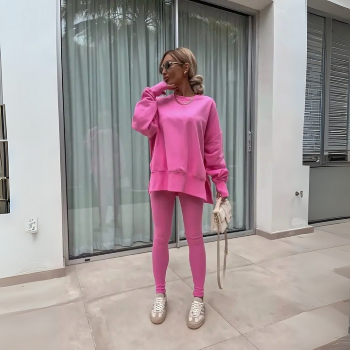 CLARIS™ - Casual Long Sleeve Sweatshirt and Pants Set - Maison Léa &amp; Lou