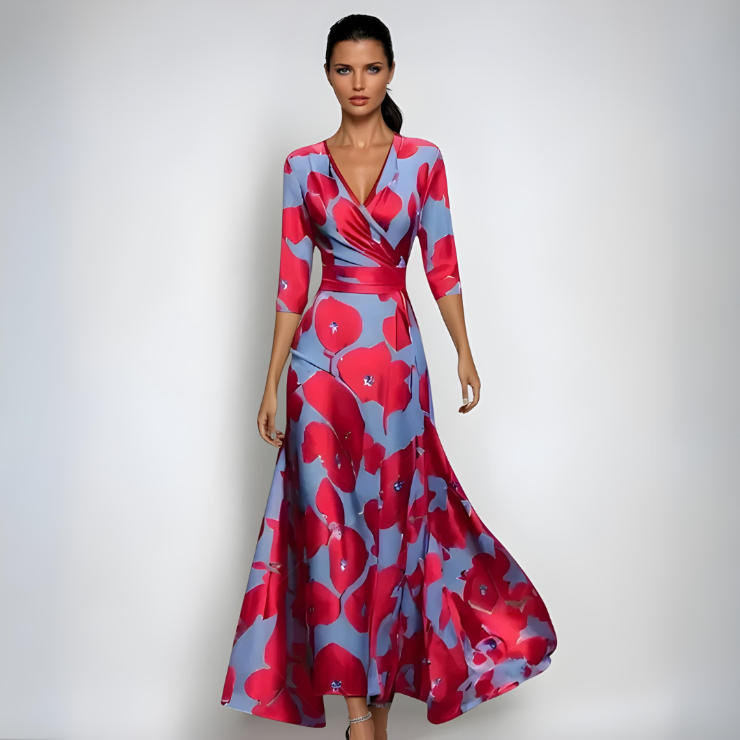 JOCELYN™ - Sophisticated Floral Dress - Maison Léa & Lou