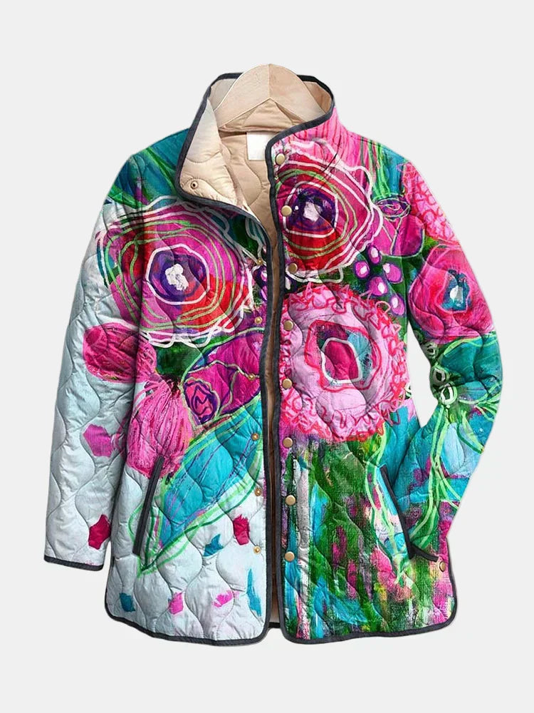 Arianne | Elegant Floral Patterned Jacket - Maison Léa & Lou