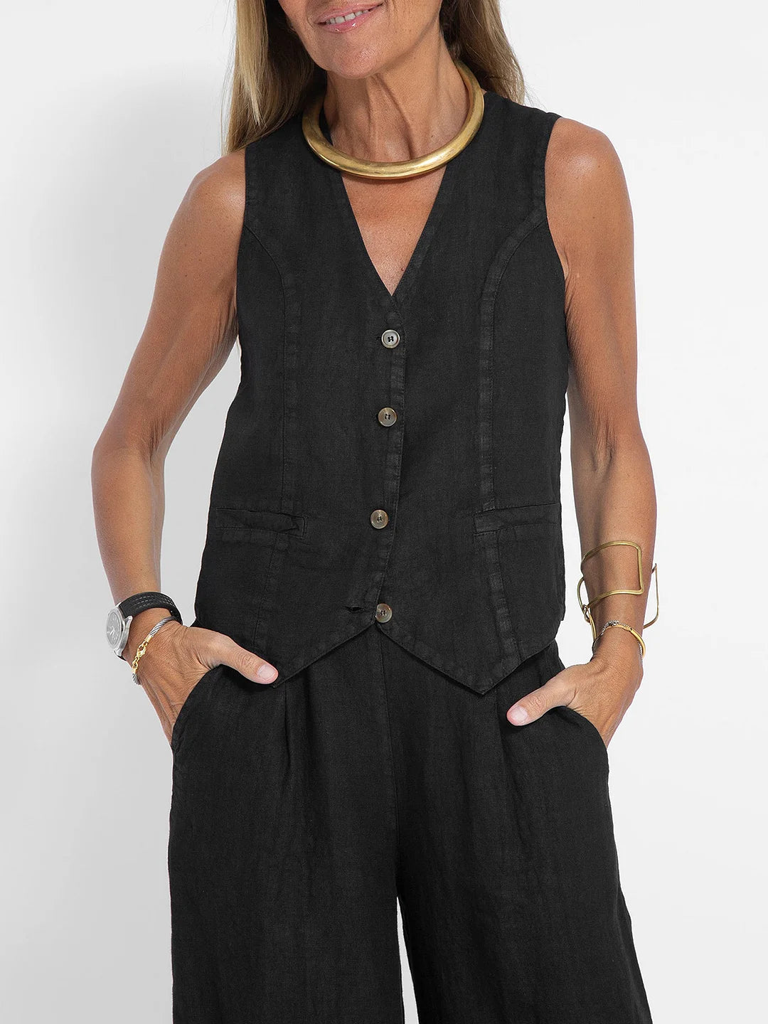 Aira™ | Tailored Vest Two-Piece Set - Maison Léa &amp; Lou