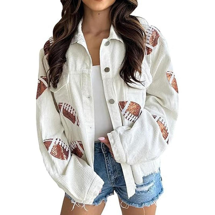 NERISSA™ - Chic Cropped Oversized Button Down Football Jacket - Maison Léa &amp; Lou