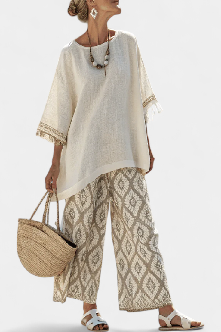 Alverra | Sophisticated Top & Casual Pants Set - Maison Léa & Lou