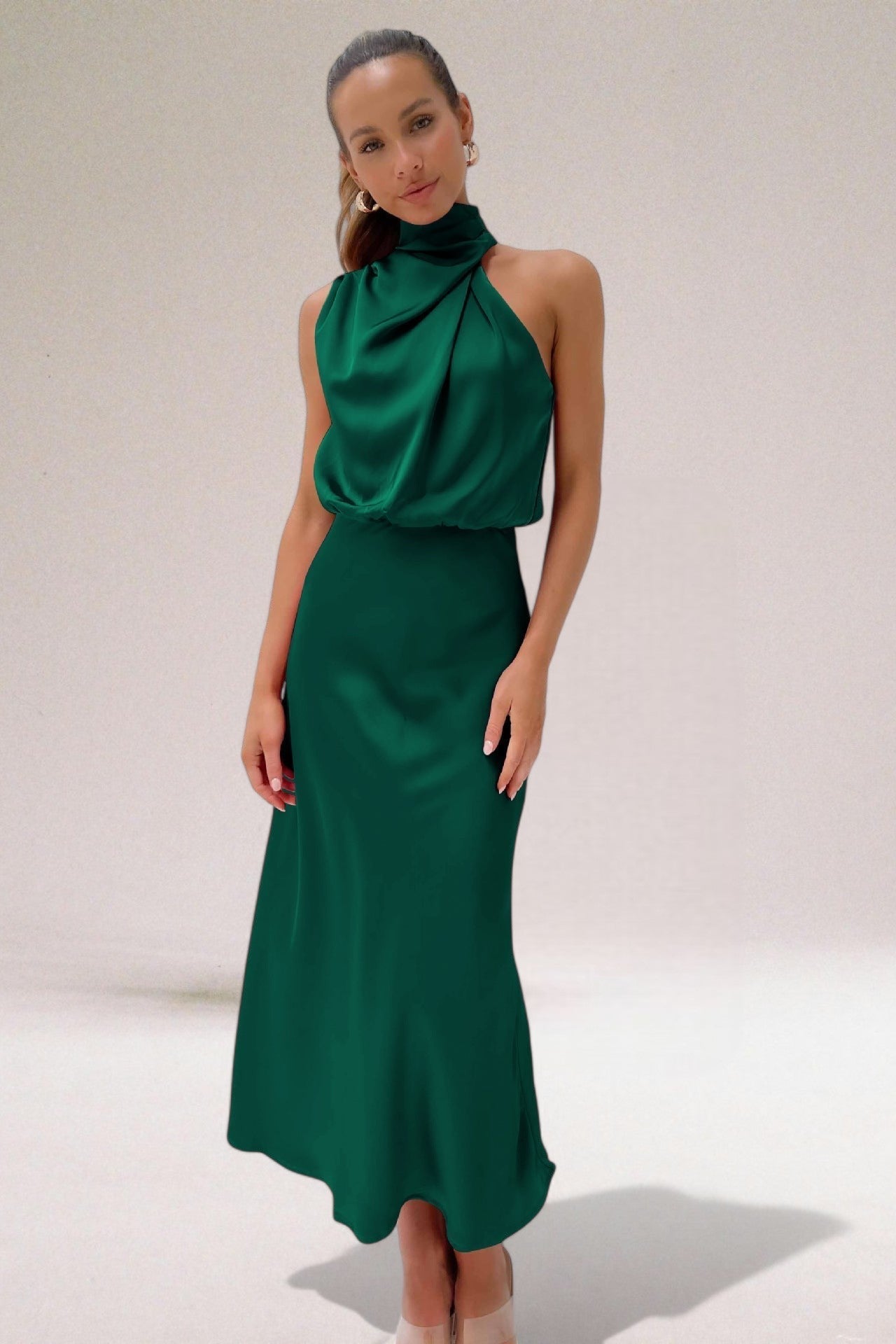 ELARA™ - Elegant Satin Evening Dress - Maison Léa & Lou