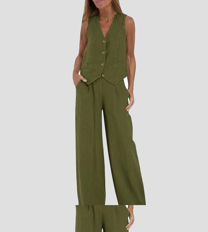 Aira™ | Tailored Vest Two-Piece Set - Maison Léa &amp; Lou