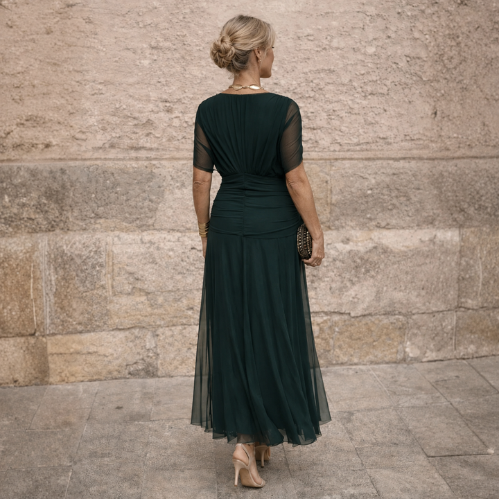 ELIZA™ – ELEGANT GREEN DRESS - Maison Léa &amp; Lou