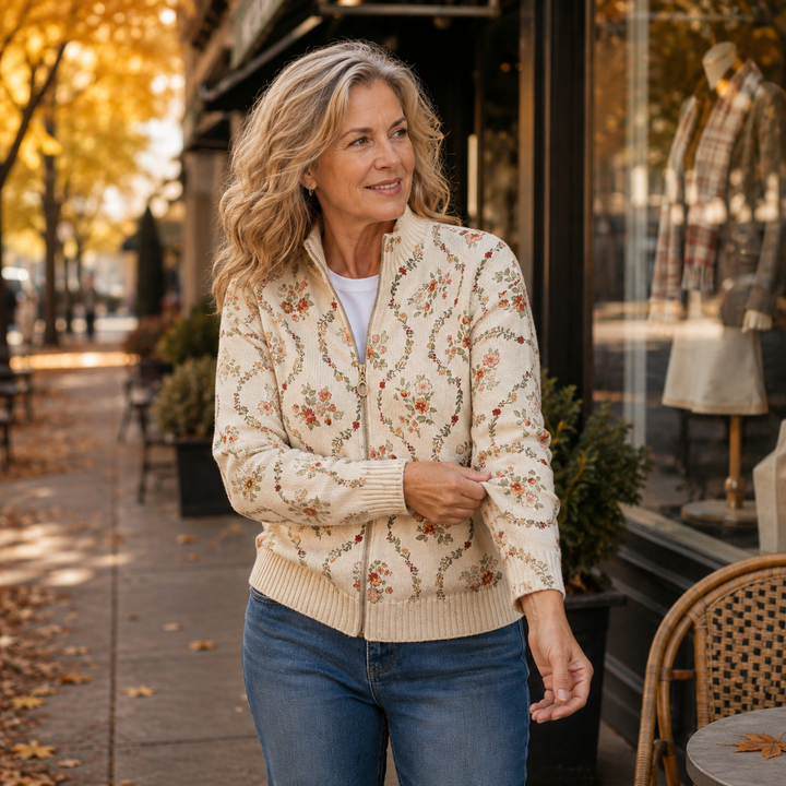 Persephone™ | Delicate Floral Vine Cream Print - Maison Léa &amp; Lou