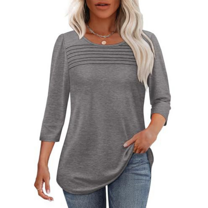 TESSARA™ – Casual Pleated Front Spring Top - Maison Léa &amp; Lou