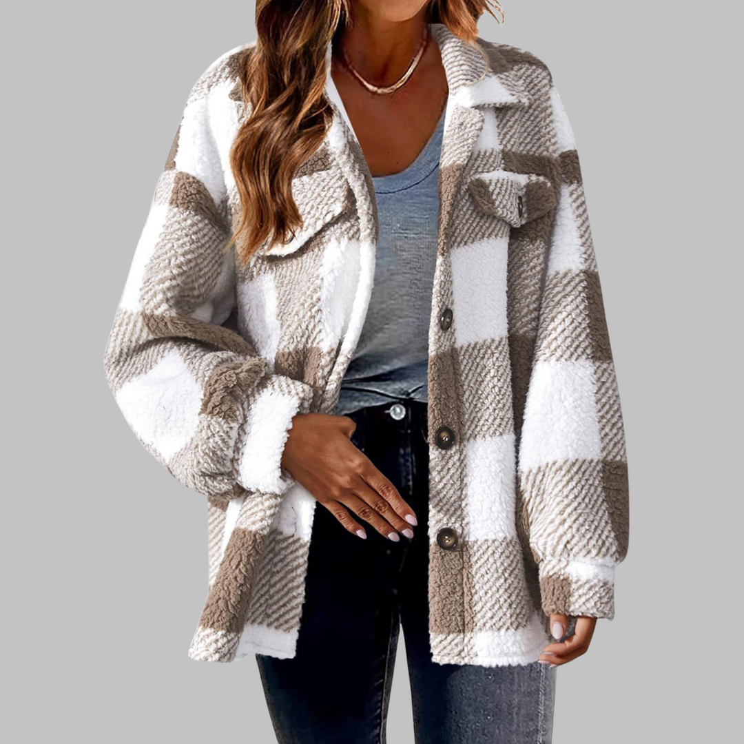 ERMI™ - Casual Plaid Button Down Long Sleeve Jacket - Maison Léa &amp; Lou