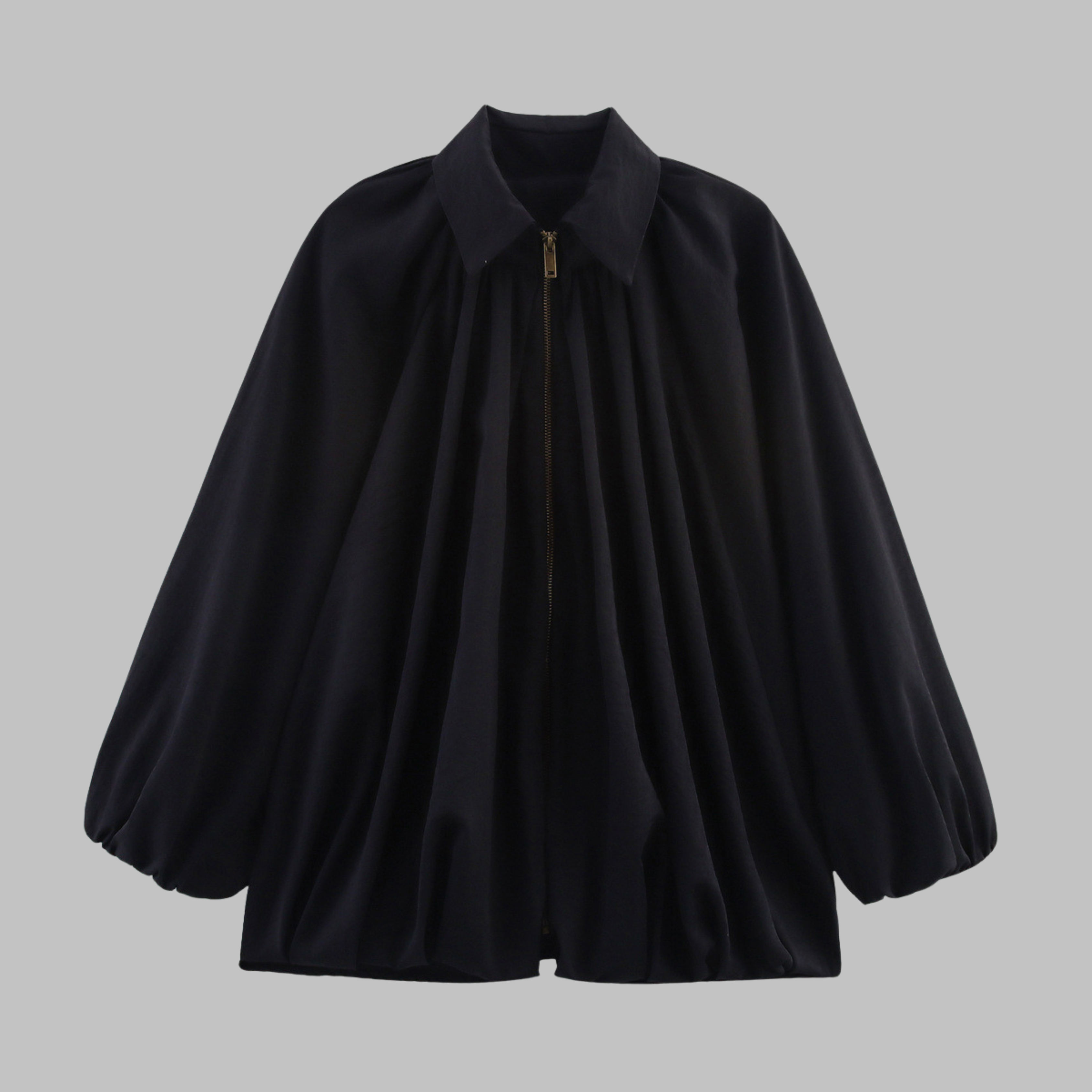 CHARLIZE™ - Vintage Oversized Puffed Batwing Sleeve Bomber Jacket - Maison Léa & Lou
