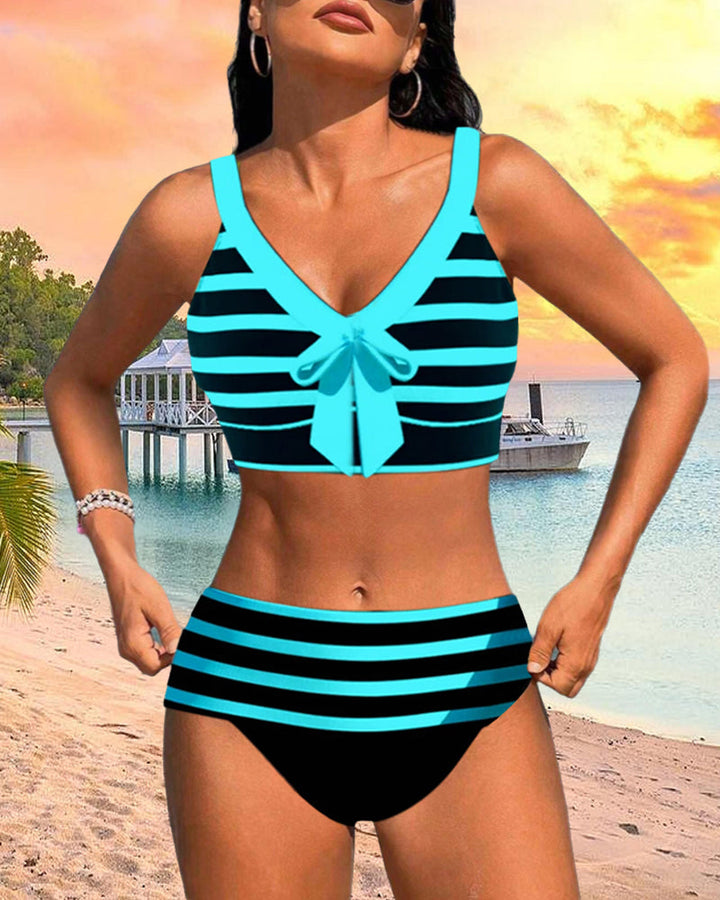 Bloom | Bikini a righe con vita alta