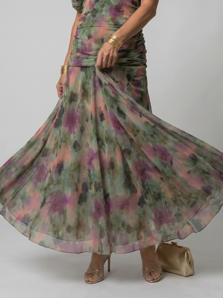 Calen | Flowing Off Shoulder Midi Dress - Maison Léa &amp; Lou
