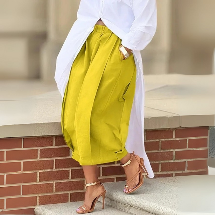 FALIA™ - Elegant Elastic Waistband Lantern Pants - Maison Léa &amp; Lou