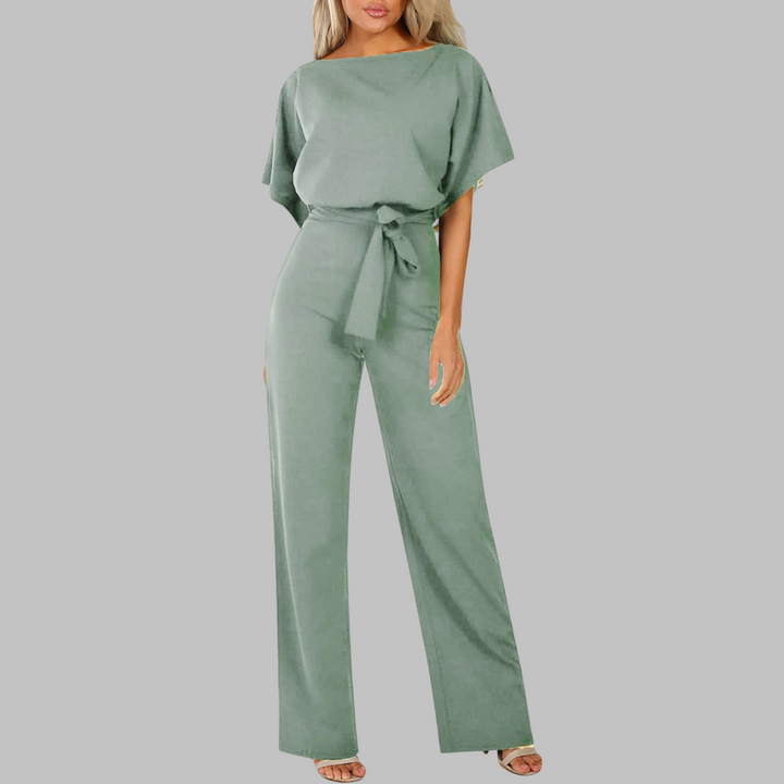 WANNON™ - Casual Tie Front Batwing Sleeve Jumpsuit