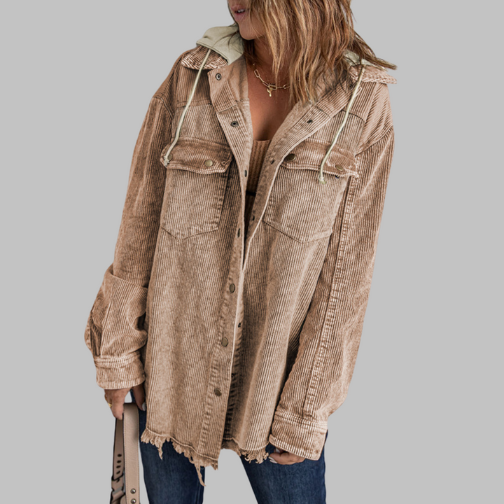 DABRINA™ - Classic Button Down Long Sleeve Hooded Jacket - Maison Léa &amp; Lou