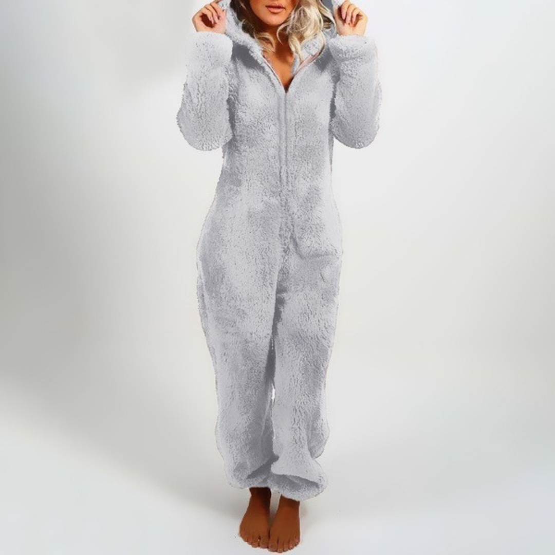 LUMI™ - Comfy Zipper Hooded Long Sleeve Plush Pajama Jumpsuit - Maison Léa &amp; Lou