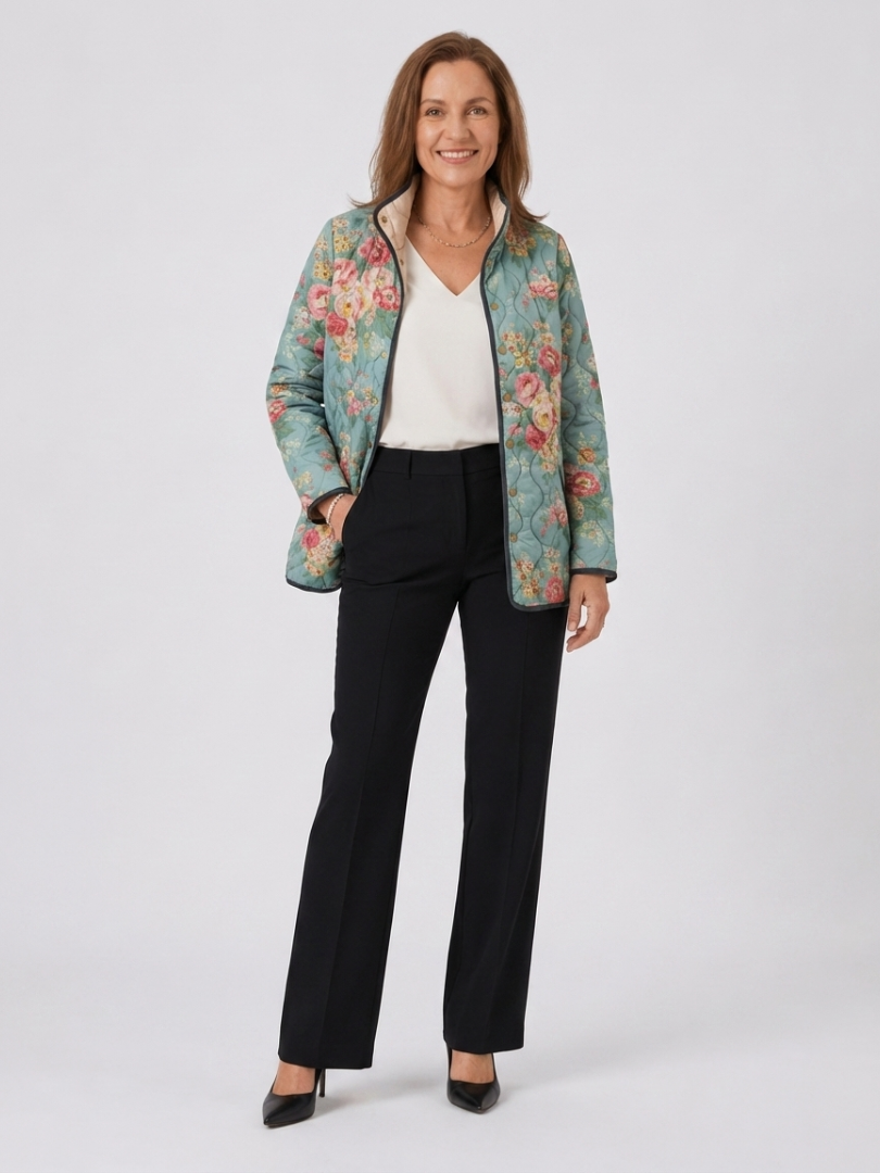 Elara | Quilted Floral Print Jacket - Maison Léa & Lou