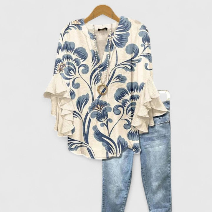 Isabella™ | Ruffle Sleeve Blouse - Maison Léa &amp; Lou