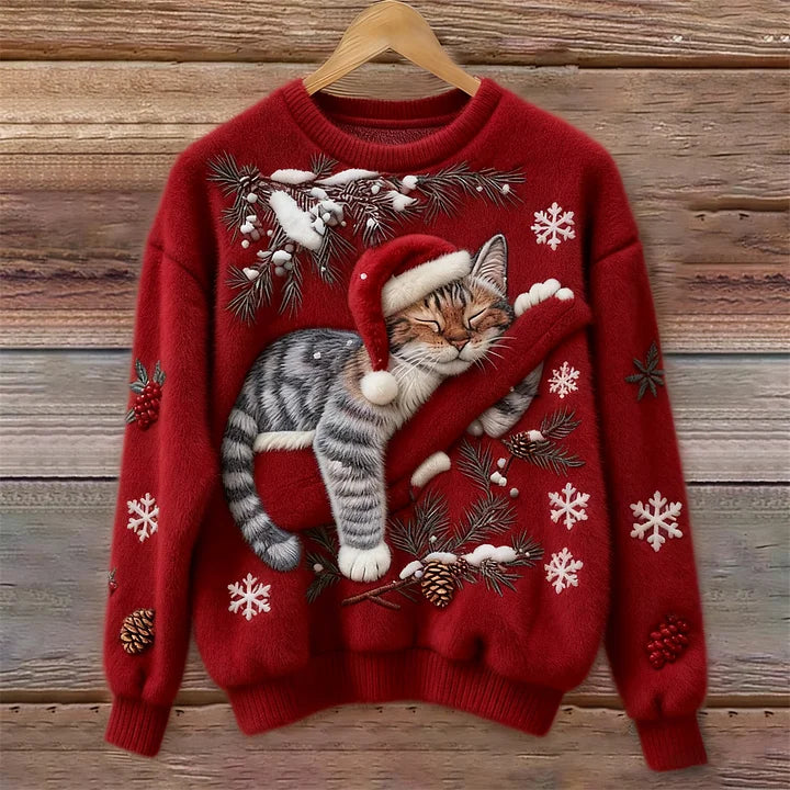 Noemie™ | Holiday Cat Plush Sweater - Maison Léa &amp; Lou