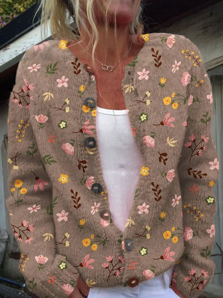 FLORA™ - Vintage Floral Cardigan - Maison Léa & Lou