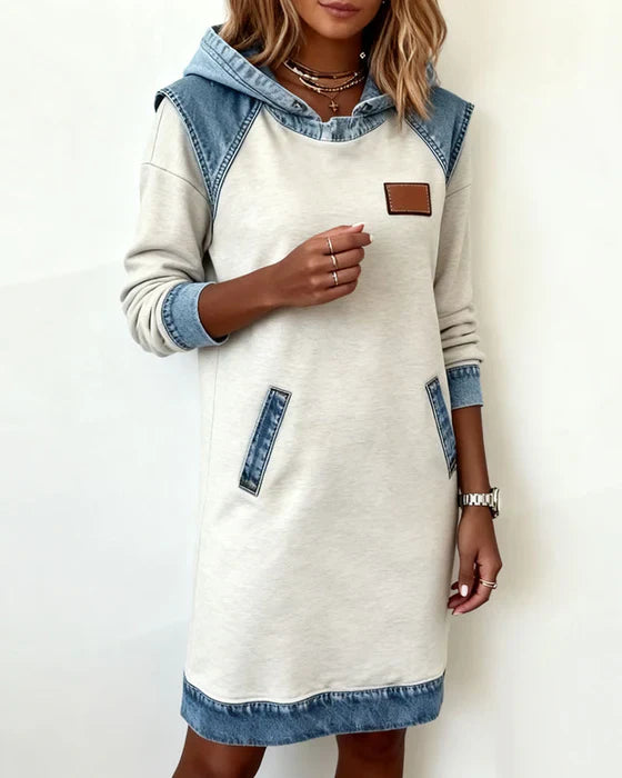 Charlotte™ | Cozy Contrast Hooded Dress - Maison Léa &amp; Lou