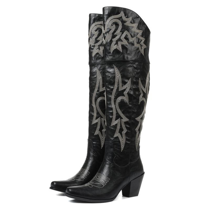 CHEYENNE™ –  Classic Over-the-Knee Cowboy Boots - Maison Léa &amp; Lou