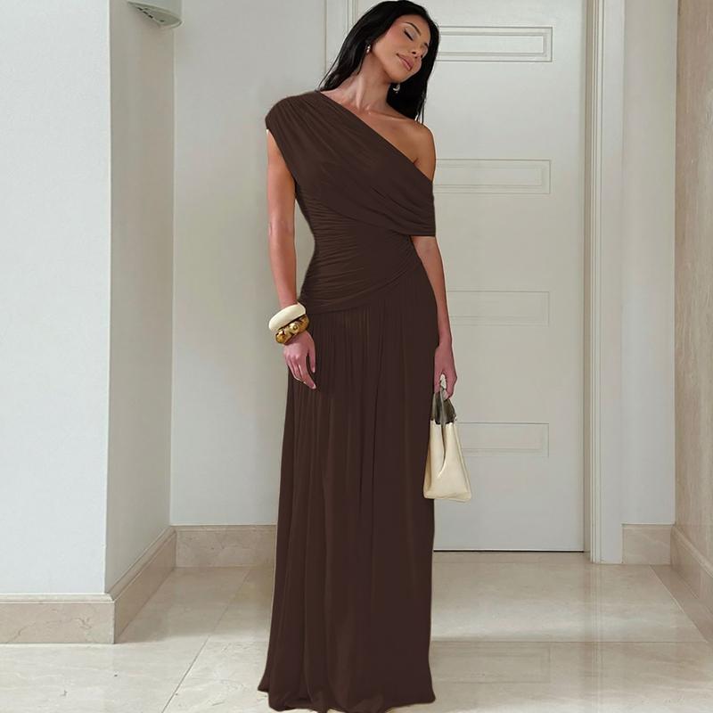 MANO™ - Elegant One Shoulder Evening Bodycon Maxi Dress - Maison Léa &amp; Lou