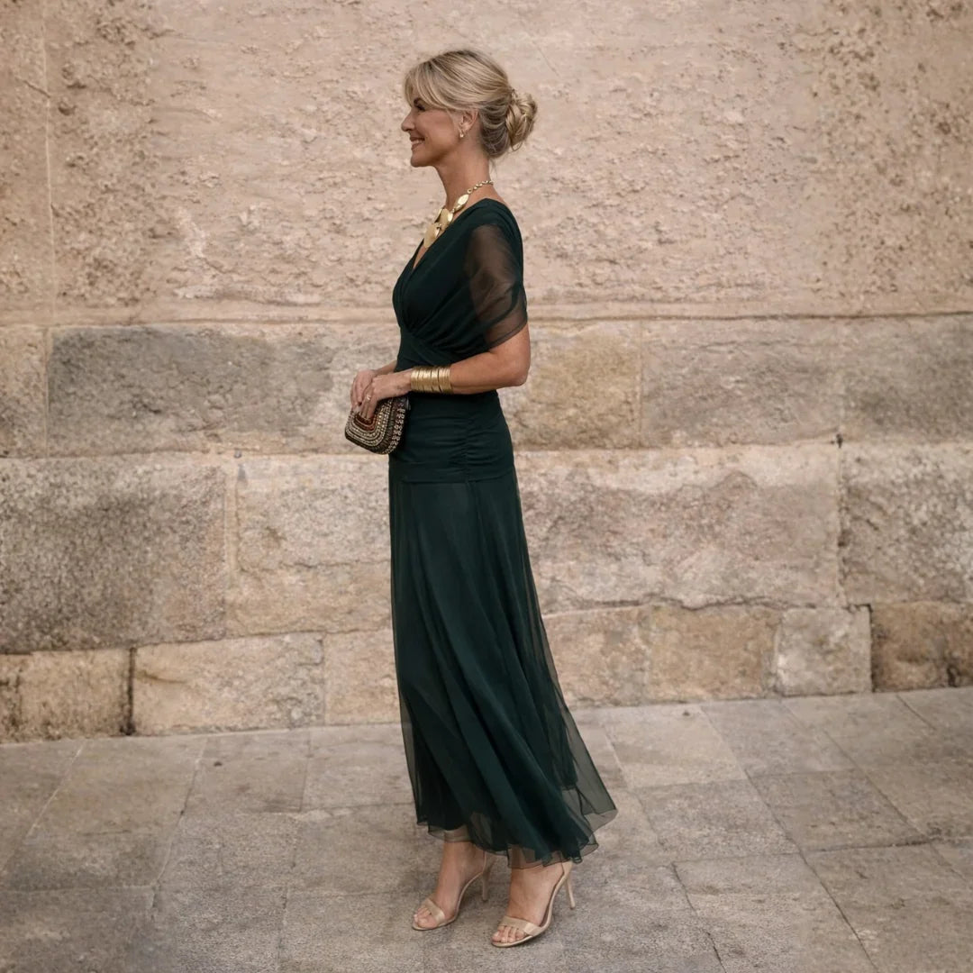 ELIZA™ – ELEGANT GREEN DRESS - Maison Léa &amp; Lou