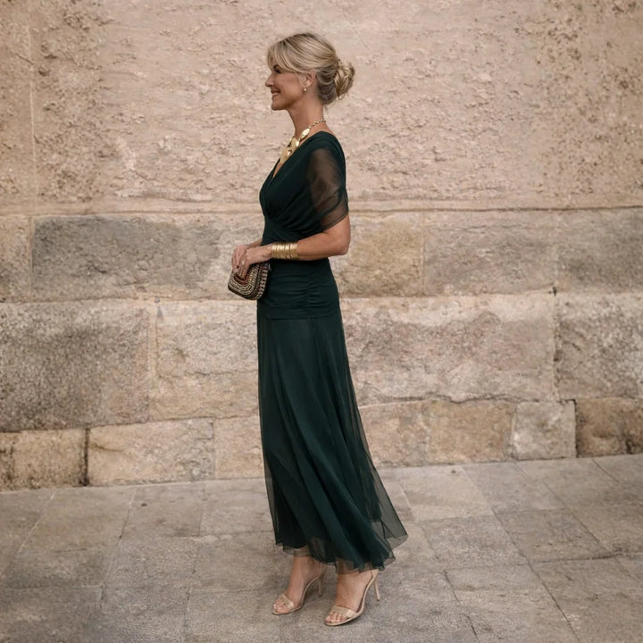ELIZA™ – ELEGANT GREEN DRESS - Maison Léa &amp; Lou