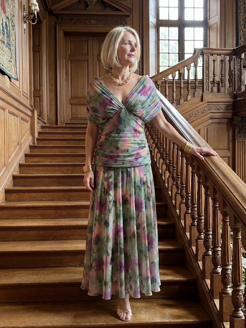 Calen | Flowing Off Shoulder Midi Dress - Maison Léa &amp; Lou