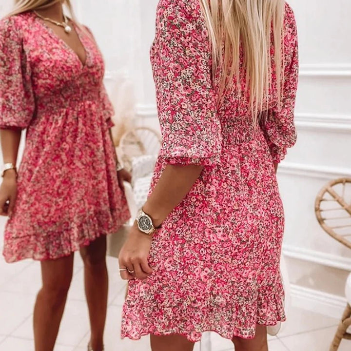 Abigail - Elegant Floral Dress - Maison Léa &amp; Lou