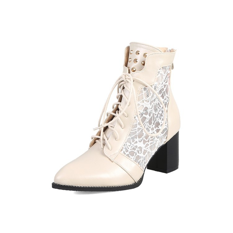 Patricia | Refined Lace-Up Heeled Boots - Maison Léa &amp; Lou