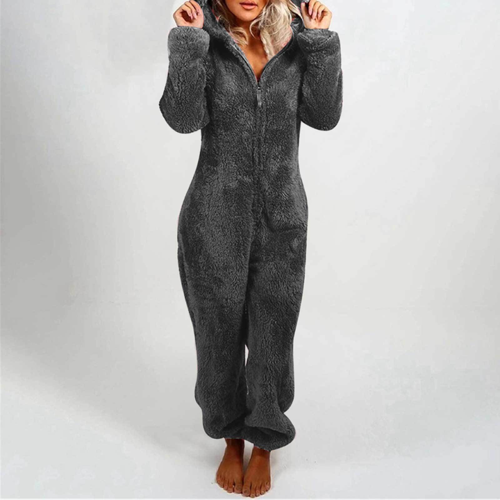 LUMI™ - Comfy Zipper Hooded Long Sleeve Plush Pajama Jumpsuit - Maison Léa &amp; Lou