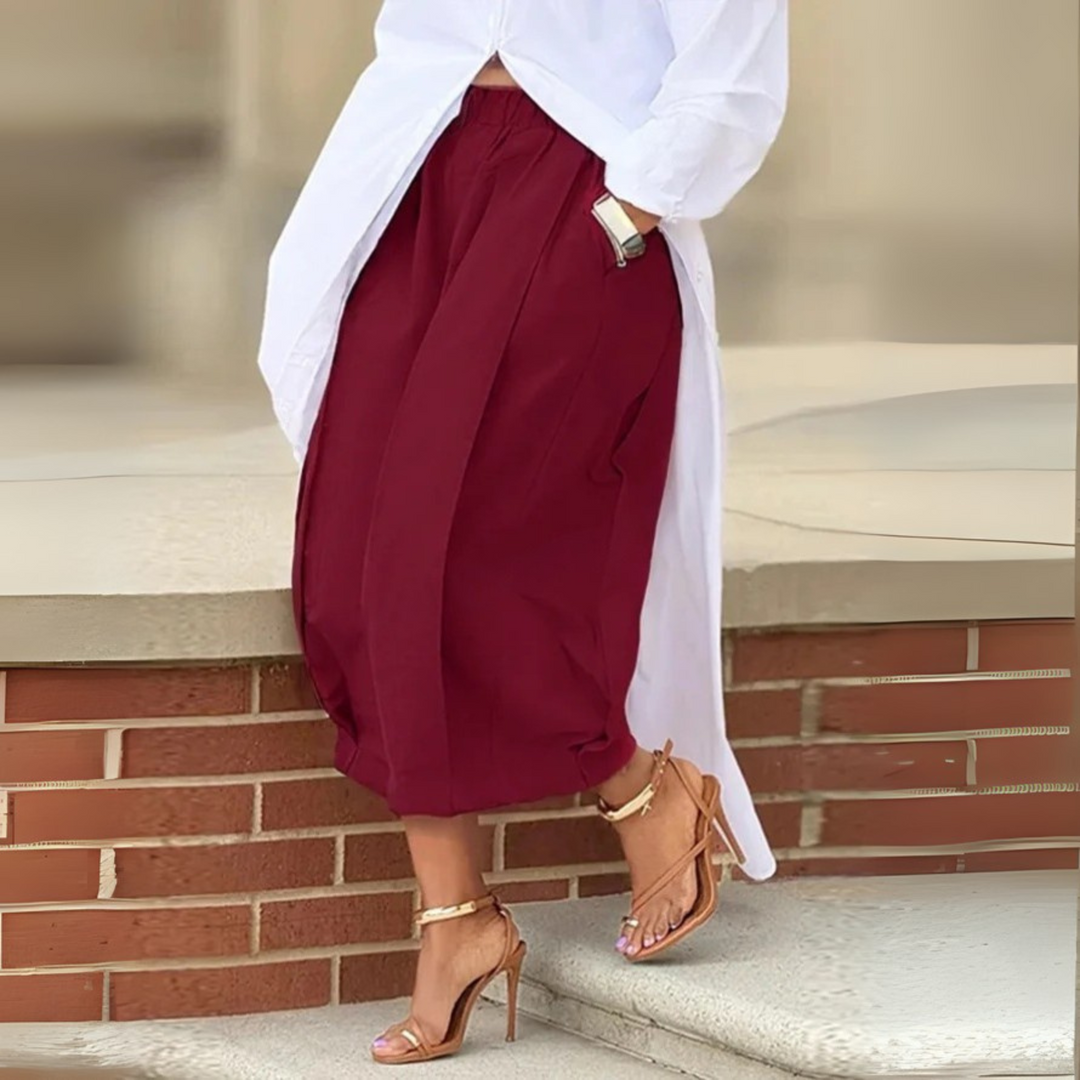 FALIA™ - Elegant Elastic Waistband Lantern Pants - Maison Léa & Lou
